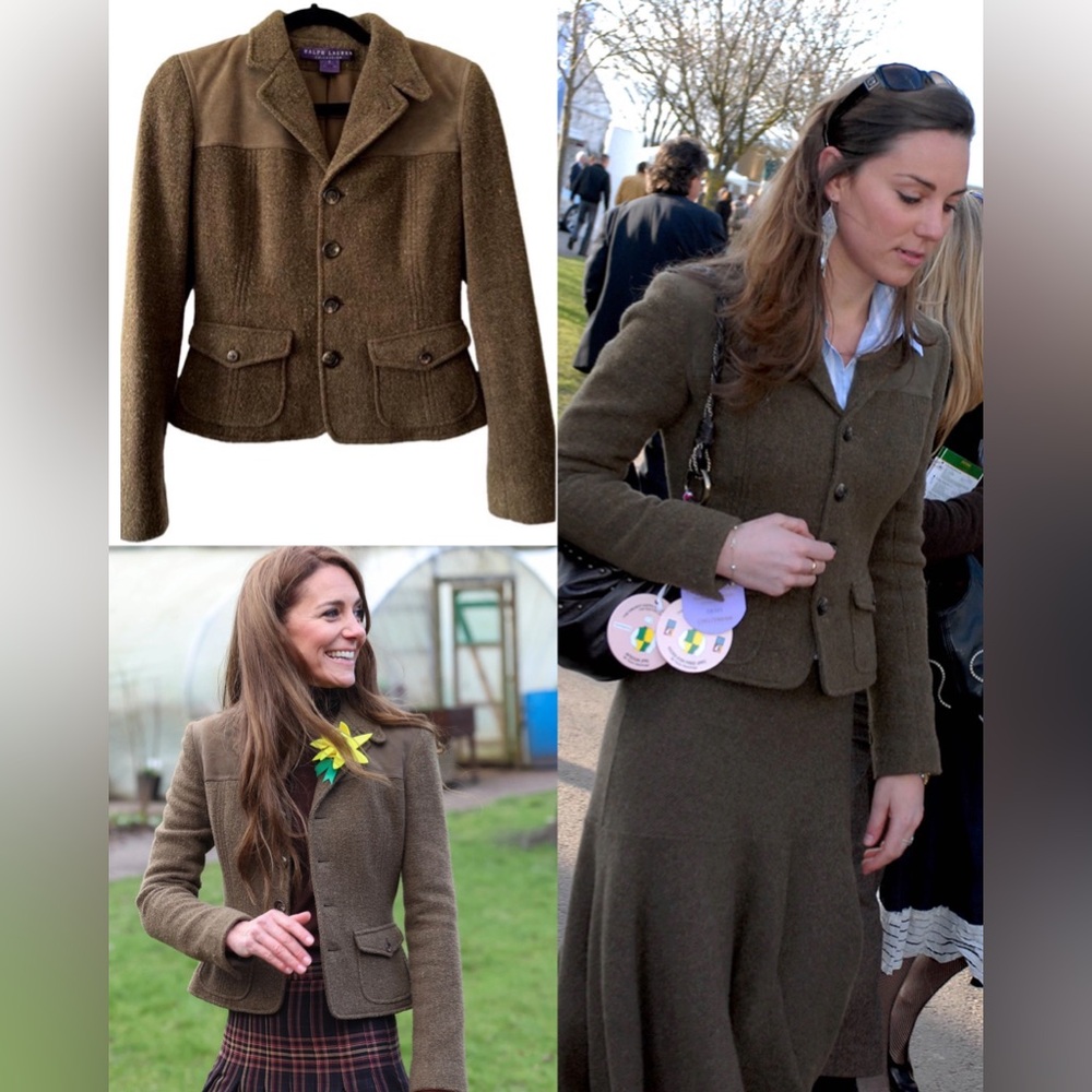 Ralph Lauren Cropped Wool Jacket in Brown- ASO Kate Middleton Royal - US4 (Rare)